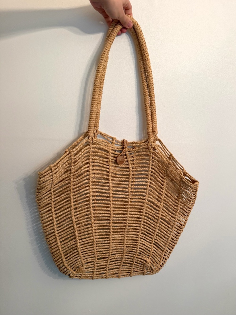 American Eagle Woven Straw Tote Beach Bag